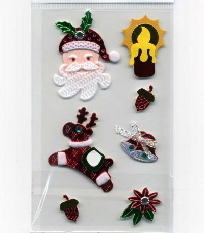 Christmas Foil & Felt Stickers - Assorted (FX172)